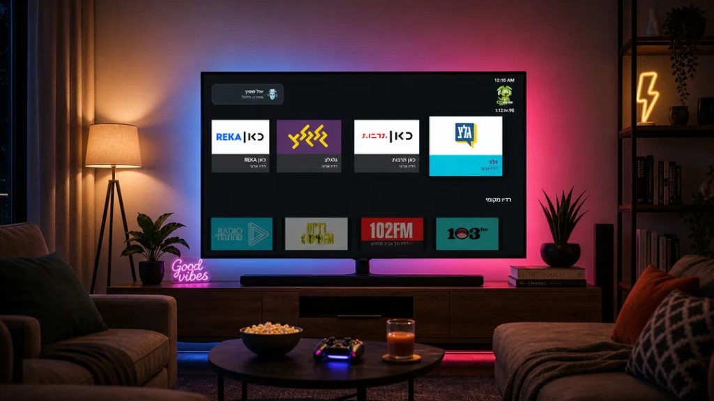 GSRadio על Android TV בסלון